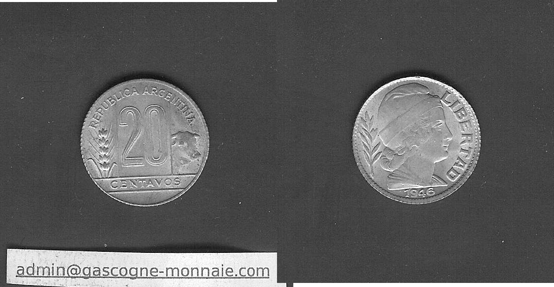 Argentina 20 centavos 1946 Unc